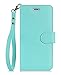 FYY Case for iPhone 8 Plus/iPhone 7 Plus,[Kickstand Feature] Luxury PU Leather Wallet Case Flip Folio Cover with [Card Slots] [Wrist Strap] for Apple iPhone 8 Plus 2017/7 Plus 2016 (5.5") Mint Green