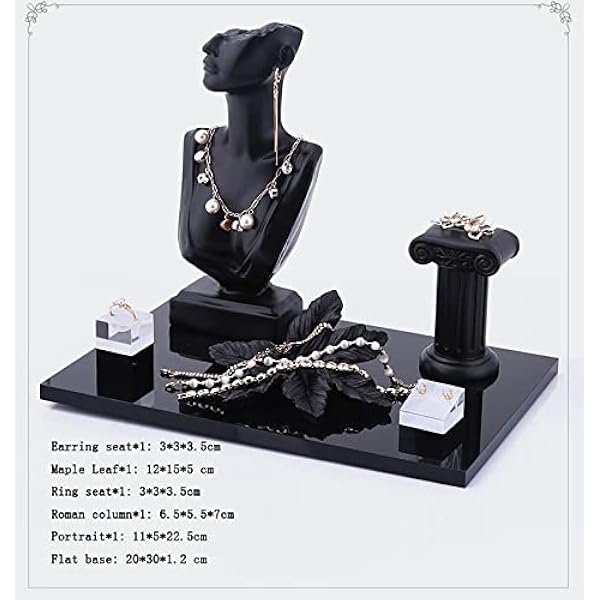 Sieradendisplay 6pcs Acrylketting Display Stands Set Ketting Sieraden Display Bust Resin Materiaal Mannequin Stand for Retail Juwelen Store Home Sieraden houder