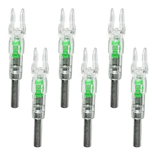 Guga 6Pcs Lighted Nocks For Arrows With .244"/6.2Mm Inside Diameter.automatic Light Up When Shooting(Green) #TOP8