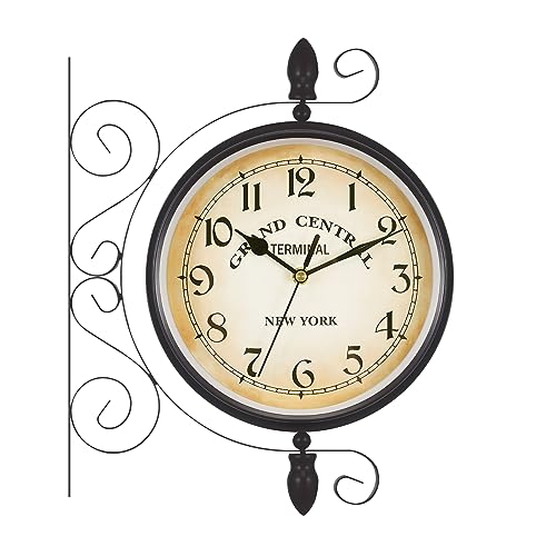 Horloge suspendue style gare double face pour optimiser l'espace - 2