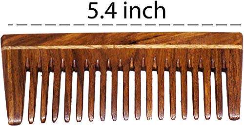 Image of Ekan 100% Natural Handmade Neem Wood Comb For Control Hair Fall And Hair Regrowth For Men And Women Pack Of 1 (Neem wood Comb Model no -7)