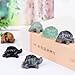 1.8 Inch Labradorite Turtle Crystal Figurines, Hand-Carved Healing Crystal Turtle Divination Decor, Stone Tortoise Memorial Gifts for Women and Men