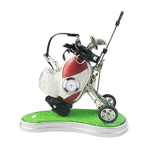 Cadeaux pour les fans de golf avec mini horloge et chariot porte-stylo
