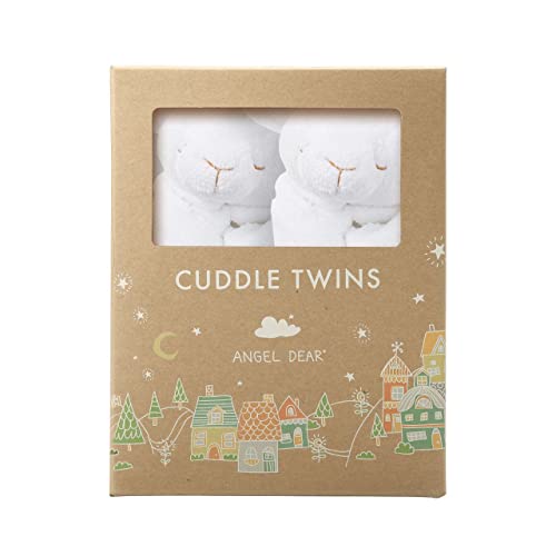 Angel Dear - White Lamb, Cuddle Twins Blankie Set