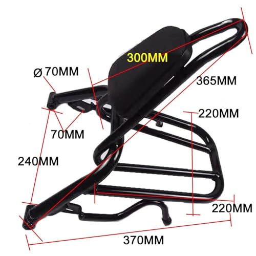 Dossier de dossier passager pour porte-bagages moto Zuma BWSX finition premium noir - 4