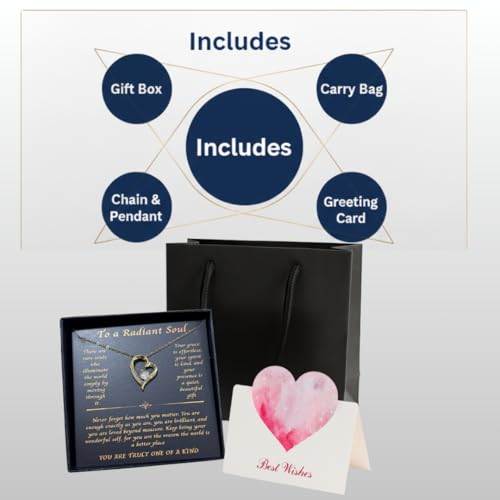 18k Gold Plated Heart Necklace Jewellery Gift Set for Her - Includes Luxury Box, Bag & Card - Milestone Birthday, Anniversary, Present for Wife, Mum, Daughter, Girlfriend, Sister (1. Radiant Soul) — photo 4