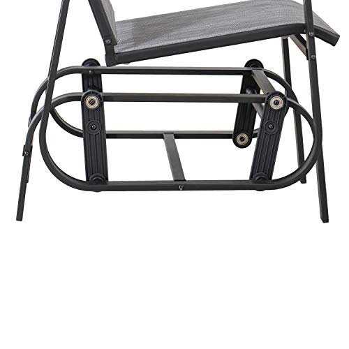 Amazon Basics 3-Piece Outdoor Patio Steel Glider Sling Chair Bistro Dining Set - Grey #TOP7