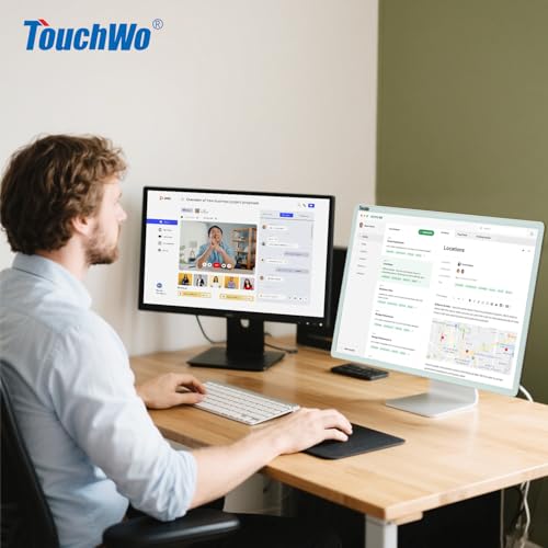 Image of Capacitive Multi-Touch Screen Industrial Monitor, 16:9 Display, Built-in Speakers, USB, VGA, DP & HD-MI Ports, Digital Signage Displays and Player for Advertising (21.5-Inch White)