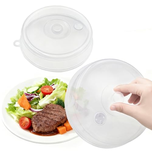 2 Pezzi Coperchio Microonde, Coperchio Trasparente per Microonde da 17cm