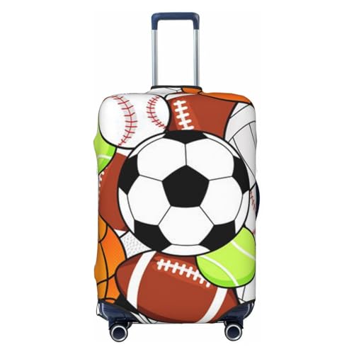 Sports Ball Print Suitcase Cover Luggage Protector Washable Elastic Fashionable Travel Gear Cover
