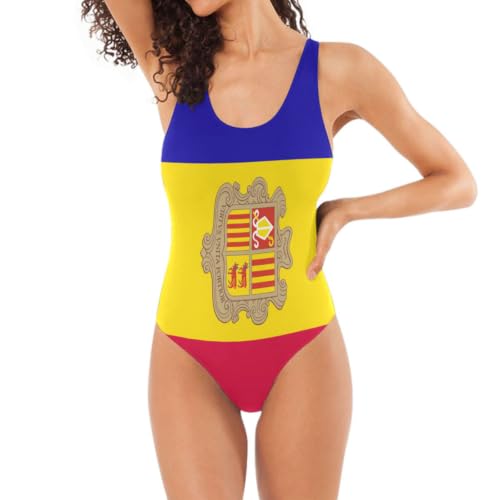 Maillots de bain pour femme Drapeau d'Andorre galbant contre la transparence