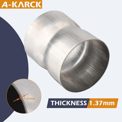 A-KARCK Stainless Steel Exhaust Adapter 3\" ID to 3\" ID, Exhaust Pipe Reducer 3.6\" Overall Length