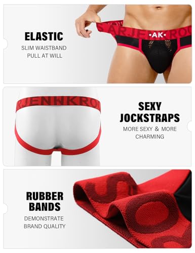 Arjen Kroos Mens Jockstrap Thong Athletic Supporter Ice Silk Wide Waistband Mesh 3D Pouch2