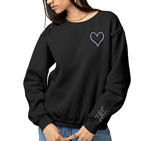 NACRE APPAREL Christian Heart Embroidered White Oversized Women's Adult Sweatshirt2