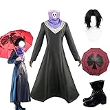 [七転び八起き] フェイタン＝ポートオ コスプレ ウィッグ付き ハンター×ハンター コスプレ衣装 靴 傘 フルセット コスチューム 人気 アニメ 同人服 仮装 変装 cosplay 演出服 文化祭 学園祭 イベント ハロウィン クリスマス (衣装+ウィッグ+靴,L) [並行輸入品]