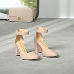 DREAM PAIRS Women's High Heel Ankle Strap Closed Toe Chunky Wedding Pumps Shoes - Image 2