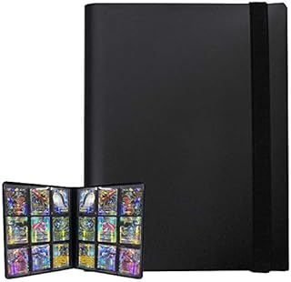 PKMLIFE Trading Card Binder Holder, 9 Pocket Album Sleeves for Pokemon Baseball Yugioh MTG Cards, Collectable Sports Card Binder Storage Protection, 20 Pages Put up to 360 Cards (Black)