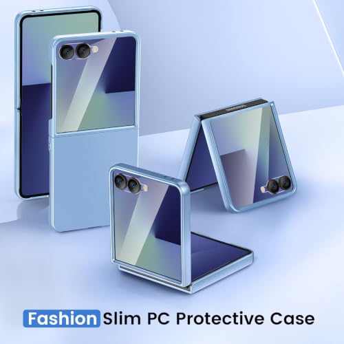 Image of Ruky for Z-Flip-8 Slim Case, with Built-in Back Screen Protector, Blue | Support Wireless Charging Hard PC Ultra-Thin Full Body Protective Phone Cover for Samsung Galaxy Z Flip 8, Blue