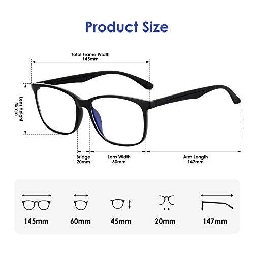 Vimbloom Bluelight VI387 Zonnebril met blauw lichtfilter, UV-blauw licht, blokkerende glazen, anti-reflectie, voor dames en heren, zonder sterkte, ontspiegeld - Image 4
