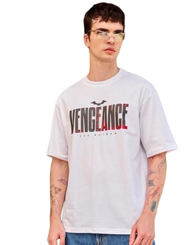 Image of Bewakoof Men's Typography 100% Cotton T-Shirt - Oversized Fit, Round Neck, Half Sleeves