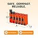 AA Battery Storage Caddy by Storacell, Orange, Holds 12 Batteries (Not included)