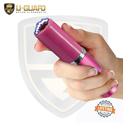 Lipstick Stun Gun Keychain Self Defense Kit For Women. Personal Protection Non Lethal Stun Gun Flashlight Combo With Police Grade Oc, Cs & Uv Dye Tear Gas. Stun Gun Color (Pink) #TOP1