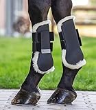 Warmblut, schwarz WALDHAUSEN Lammfell Gamaschen Warmblut, schwarz
