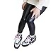 Leather Pants for Girls High Waist Fashion Pleather Stretchy Leggings Solid Softy Lightweight Summer (Black, 3-4 Years)