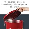 Justrite 6 Gallon Galvanized Steel Oily Waste Can, 16" x 12" Metal Oil Rag Safety Can with Hand Operated Self-Closing Lid for Oil Rag Disposal, Made in The USA, Red, 09110 #4
