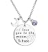 TISDA Birthstone Crystals Necklace,I Love You To The Moon And Back Jewelry Necklace (June)