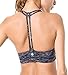 Queenie Ke Women's Light Support Cross Back Wirefree Pad Yoga Sports Bra Size M Color Dark Grey Space Dye
