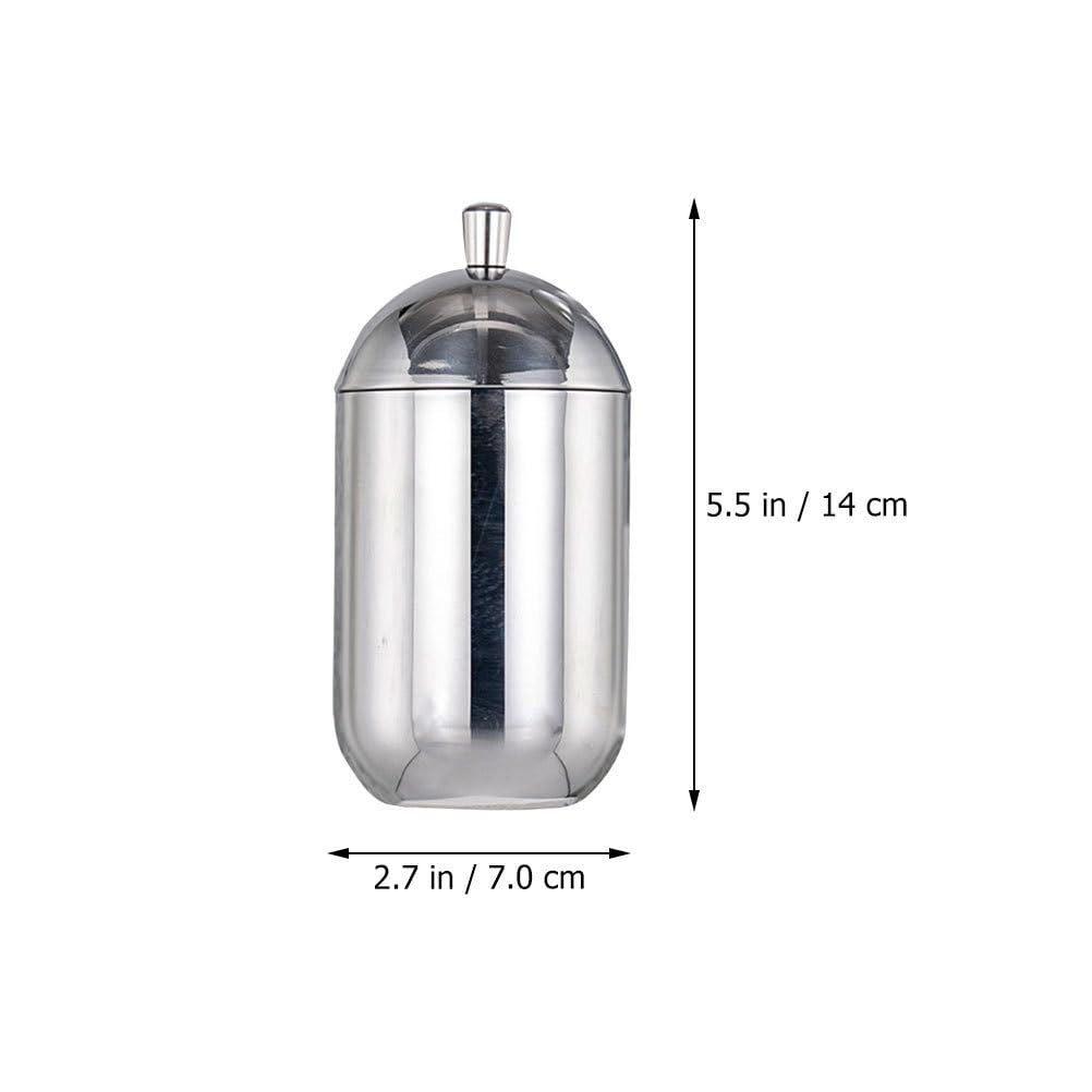 Zerodeko Aufbewahrungsbox mit Deckel, Make-up-Matte für Schminktisch, Make-up-Behälter, Wattepad-Spender, Behälter mit Deckel, Wattestäbchen-Spender, Wattestäbchen-Organizer, Metall,