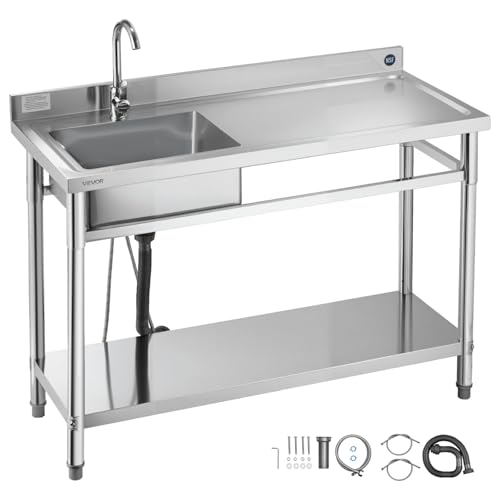 VEVOR Stainless Steel Utility Sink,...