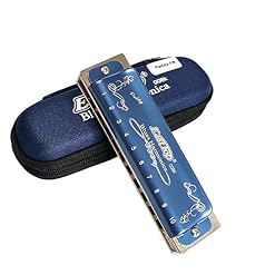 Harmonica Harmonica diatonic blues harp Paddy Tone t008k noir et bleu bouche orgue instrument clé C A B - Les Beatles, Paul McCartney, John Lennon, RIngo Starr, George Harrison