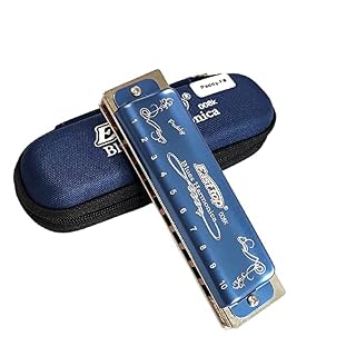 Harmonica Harmonica diatonic blues harp Paddy Tone t008k noir et bleu bouche orgue instrument clé C A B - Les Beatles, Paul McCartney, John Lennon, RIngo Starr, George Harrison