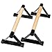 LONGTA Wooden Stretch Stand, Pushup Stands Bars Calisthenics Handstand,Non-Slip Yoga and Gymnastic Training Tool Russian Style Stretch Push-Ups Double Rod (Black)