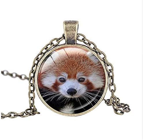 Miniatura 2 de Collar con colgante de oso panda rojo, collar vintage colgante de animales de cristal, joyería de mujer, regalos de cumpleaños para niños y regalo
