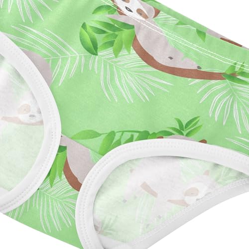 Cute Cartoon Sloths Light Green Girls Underwear Toddlers 2t Cotton Panties Little Girl Cartoon Underpants Briefs4