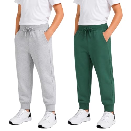 Image of HUAER& Baby Boy's Jogger Pants Dinosaur Car Animal Print Drawstring Elastic Sweatpants (1-Pack 2-Pack)