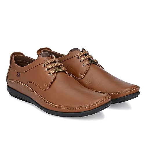 Image of egoss Derby Formal Shoes for Men | Genuine Leather | Stretch Fit | Comfortable & Stylish | Ideal for Office & Tusiness Wear - GS-247