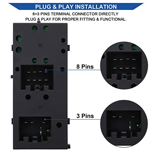 Obaee Driver Side Switch & 3 Passenger Window Switches, Compatible With 2004-2008 Ford F150, 2003-2006 Ford Expedition, 2003-2008 Crown Victoria, Lincoln Mark Lt, Mercury Grand Marquis And Marauder #TOP2