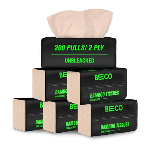 Beco Bamboo Facial Tissue Paper Box-Soft Pack | 200 pulls x 6 pac...
