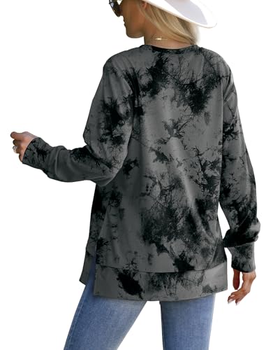 Saloogoe Fall Sweaters for Women Crewneck Sweatshirt Tunic Tops Tie Dye Shirt Fashion Winter Clothing M — view 3