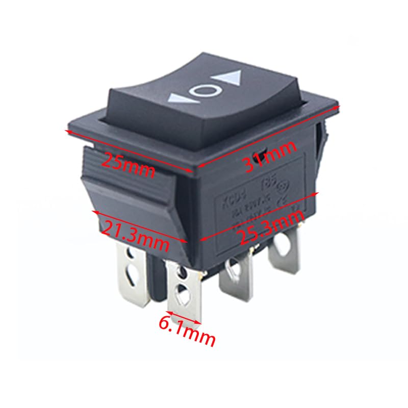 Interruptor KCD4 ON-OFF-ON de 3 posiciones para solucionar fallos en paneles de potencia 16A 4