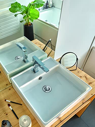 Wirquin 30723427 Ablaufgarnitur für Waschbecken, Messing, Drehventil, kurzes Ablaufventil