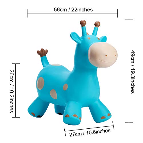Babe Fairy Bouncy Horse-Bouncing Horse Animal Hopper-Inflatable Jumping Horse Toy for Toddlers (Blue Deer)