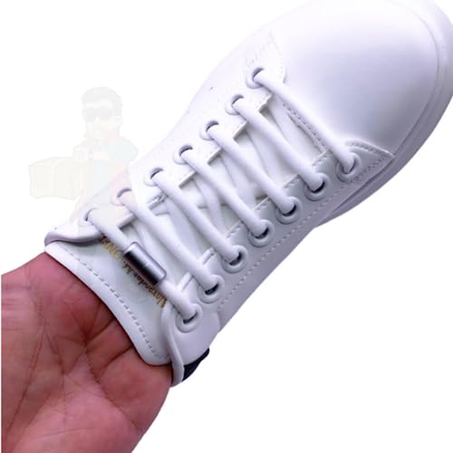 Cadarço Elástico Para Tênis Plano Com Cápsula Não Precisa Amarrar 100cm FlySea (Branco)