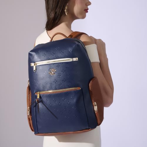 Image of Lavie Signature Women's Colourblock Butte 21L Fashion Backpack for Women | Fits Upto 15.5 Inch Laptop | Fashion Backpack for Work | Ladies purse | Stylish Shoulder Bag | Gift for Women