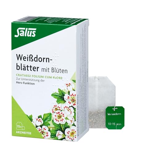 Salus - Weißdornblätter mit Blüten Tee - 1x 15 Filterbeutel (30 g) - Arzneitee - Crataegi folium cum flore - pflanzliches Herzmittel - bei nachlassender Leistungsfähigkeit des Herzens - bio