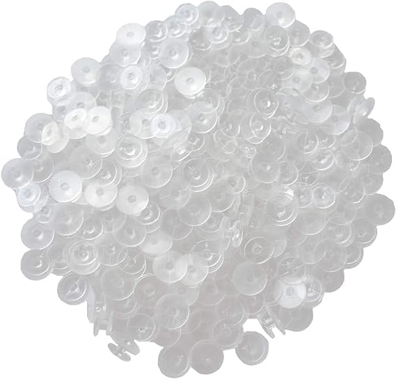 Moud Jewels Ear Buttons for Earrings (200 Pcs) | Earring Back Button Support | Invisible Ear Lobe Support | Earring Stopper Back Button for Droopy Earrings (Clear (No Colour-Tansparent)) 1